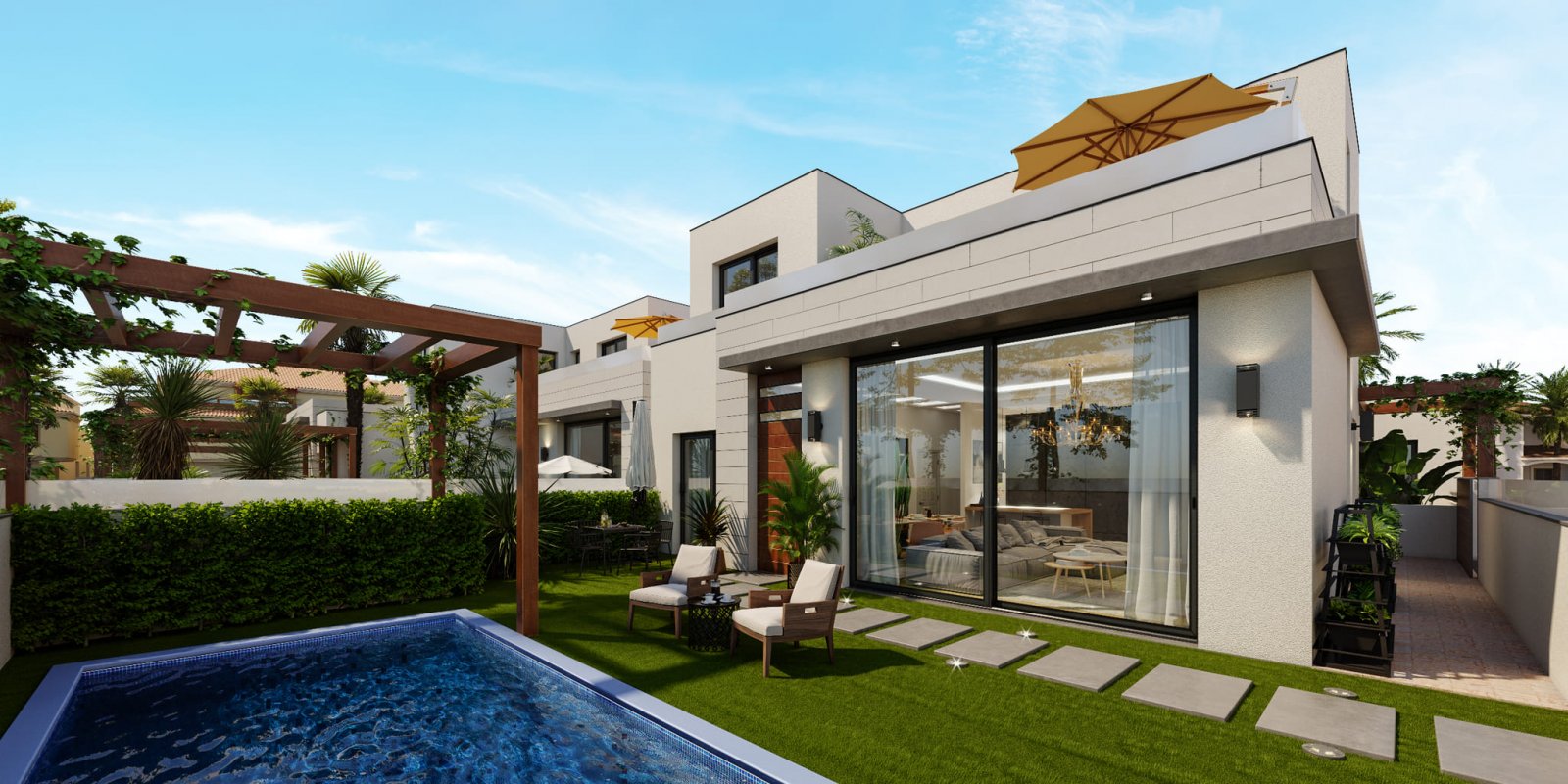 Einfamilienhaus mit Swimmingpool, 2 km vom Meer entfernt, Pilar de la Horadada