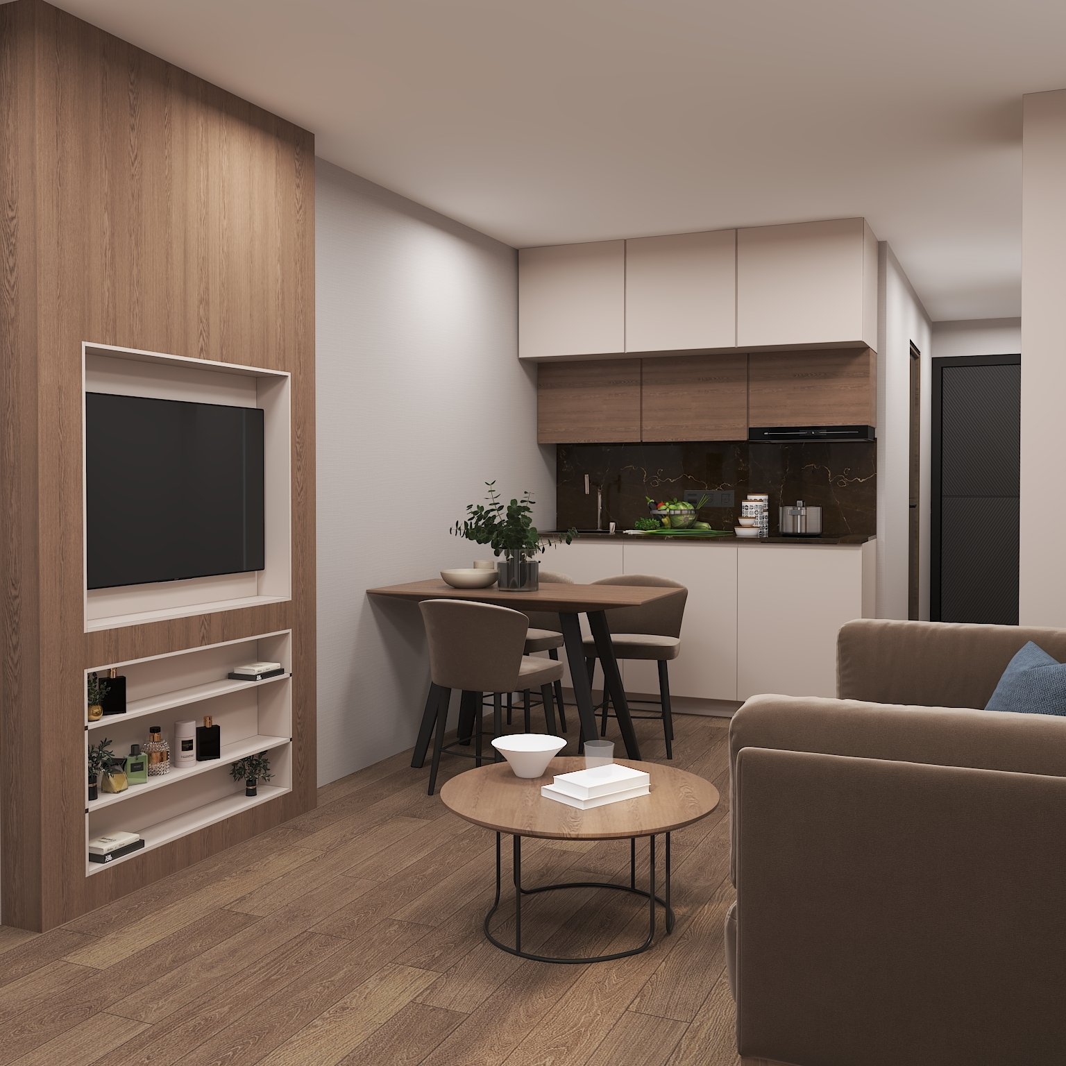 Appartamento Premium-1 Camera da Letto in OXY Residence, Batumi, Georgia – Vista sul mare e sul cortile interno, completamente arredato e stile hotel