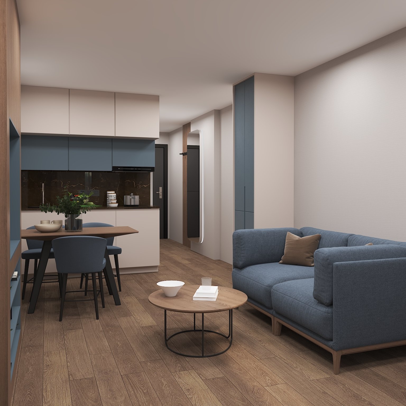 Appartamento Premium-1 Camera da Letto in OXY Residence, Batumi, Georgia – Vista sul mare e sul cortile interno, completamente arredato e stile hotel