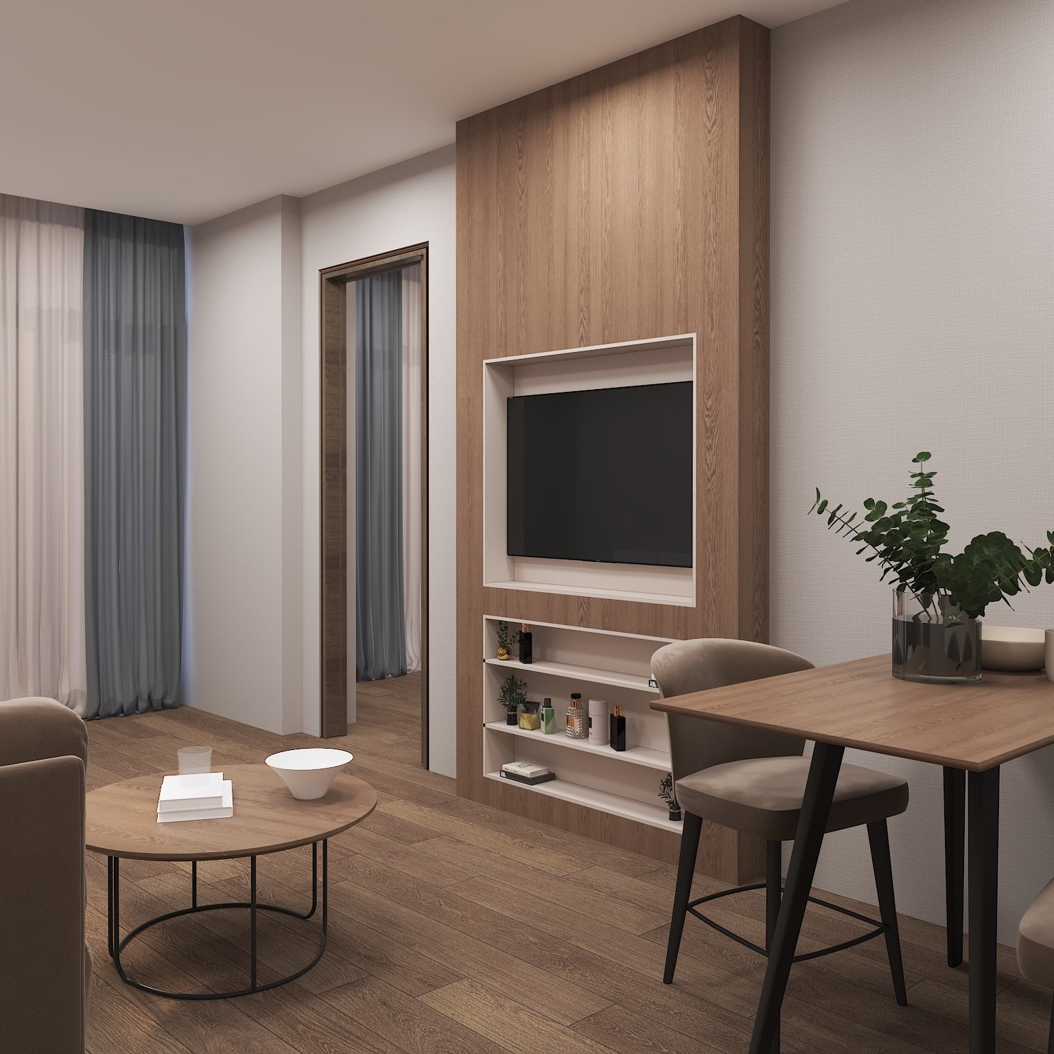Appartamento Premium-1 Camera da Letto in OXY Residence, Batumi, Georgia – Vista sul mare e sul cortile interno, completamente arredato e stile hotel