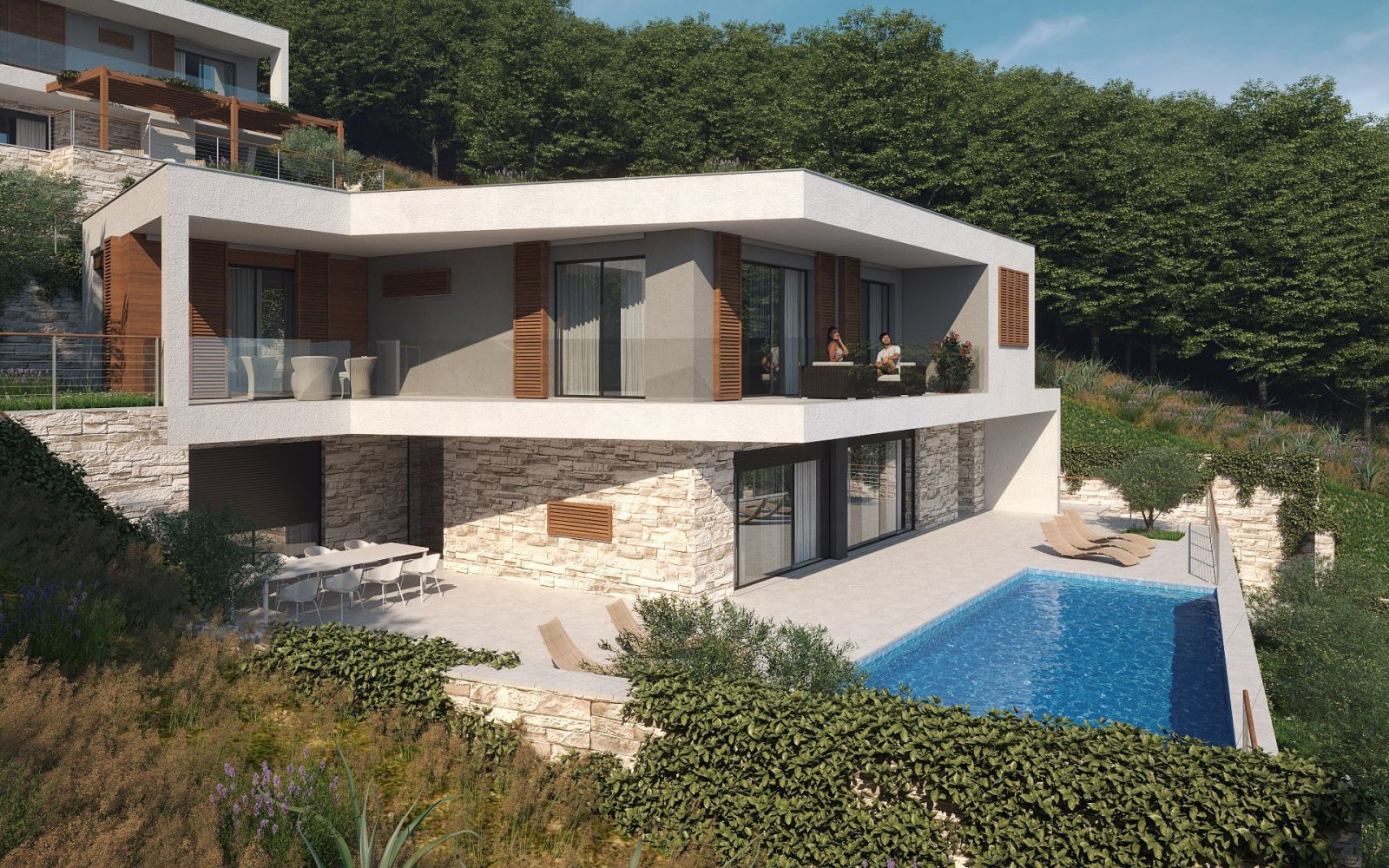 Grundstück und Projekt für zwei Villen in ruhiger Lage mit Panoramablick, Borak Omiš