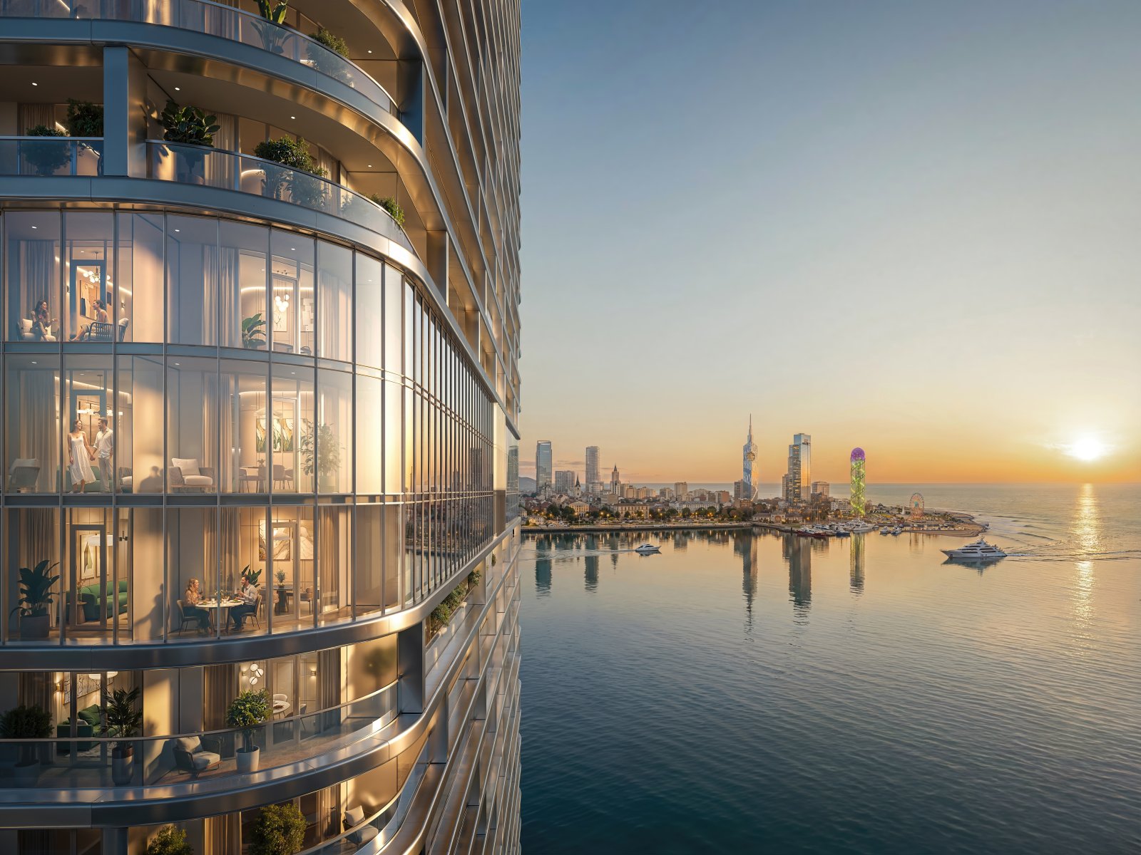 Ambassadori Island Batumi, proprietà di investimento di lusso sul lungomare a Batumi, Georgia – Monolocale premium con vista mare e sull'isola