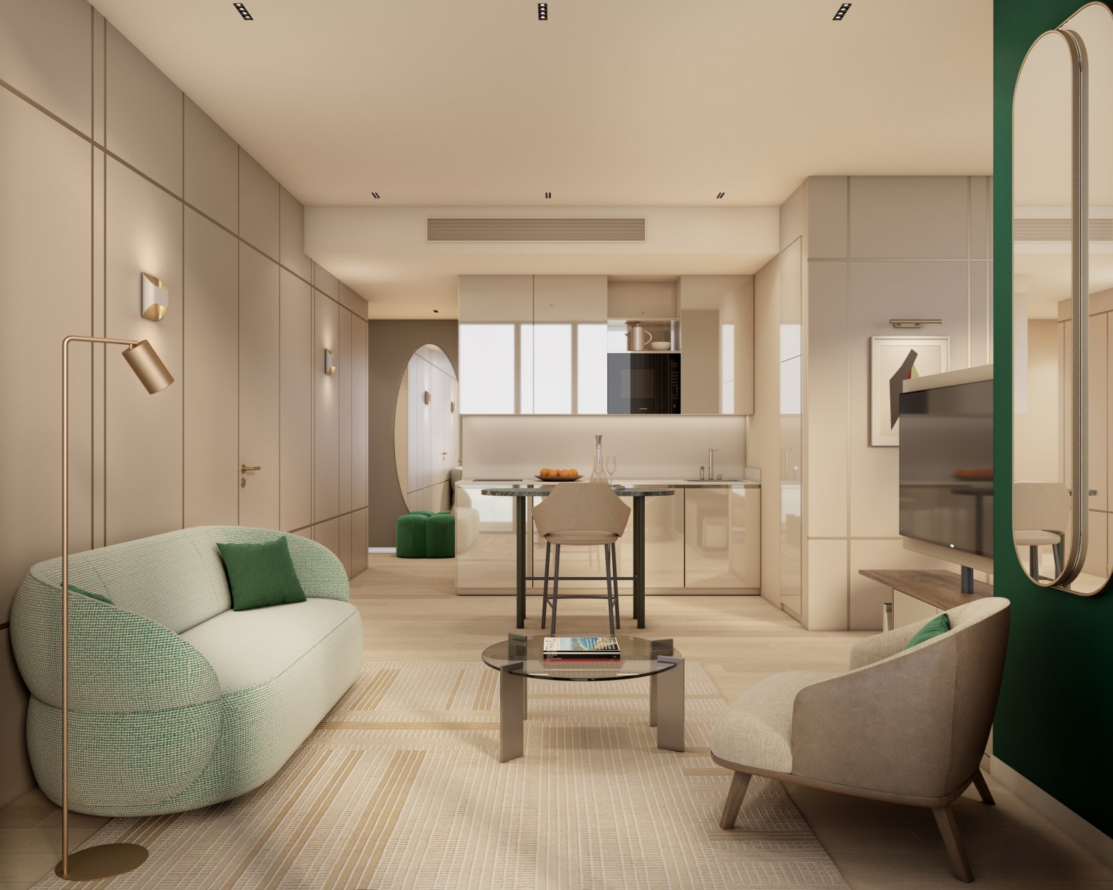 Isola degli Ambasciatori Batumi, proprietà di investimento di lusso sul waterfront in Georgia, Batumi – Appartamento premium con 2 camere da letto e vista panoramica sul mare e sull'isola