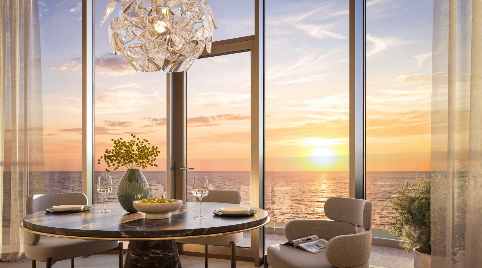 Isola degli Ambasciatori Batumi, proprietà di investimento di lusso sul waterfront in Georgia, Batumi – Appartamento premium con 2 camere da letto e vista panoramica sul mare e sull'isola