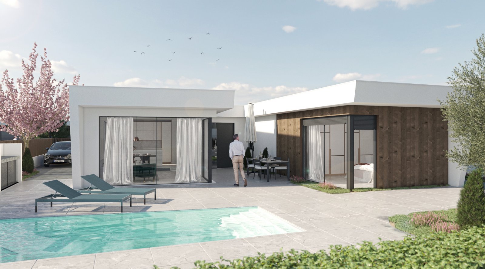 Modernes Haus mit Garten und Pool, in der Nähe des Flughafens, Murcia