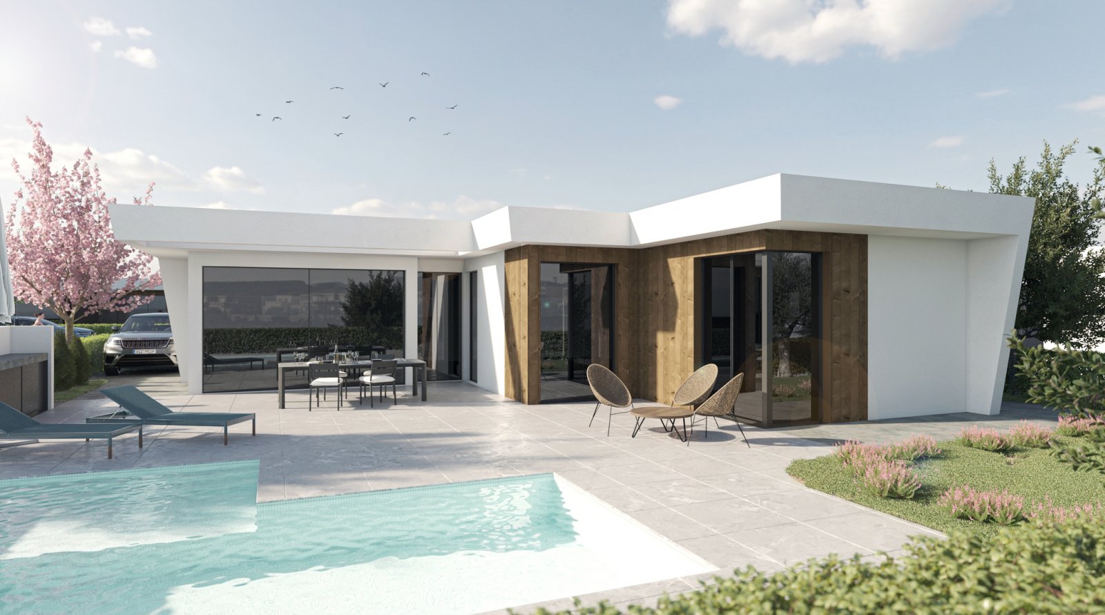 Modernes Haus mit Garten und Pool, in der Nähe des Flughafens, Murcia