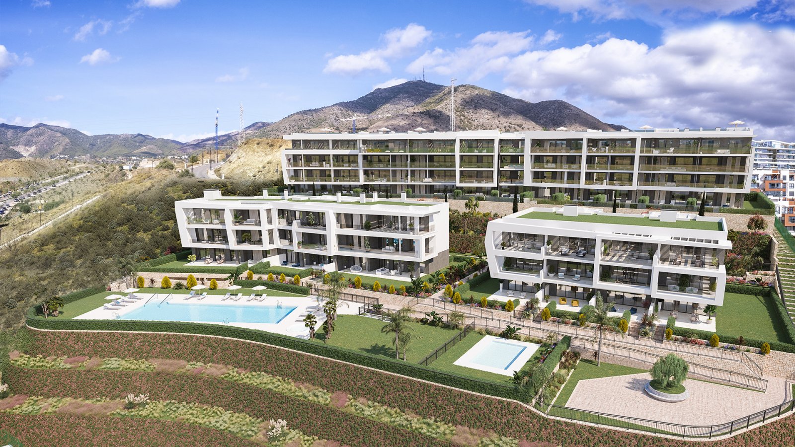 Moderne Apartments in einem Luxusresort am Strand von El Carvajal → Fuengirola, Costa del Sol
