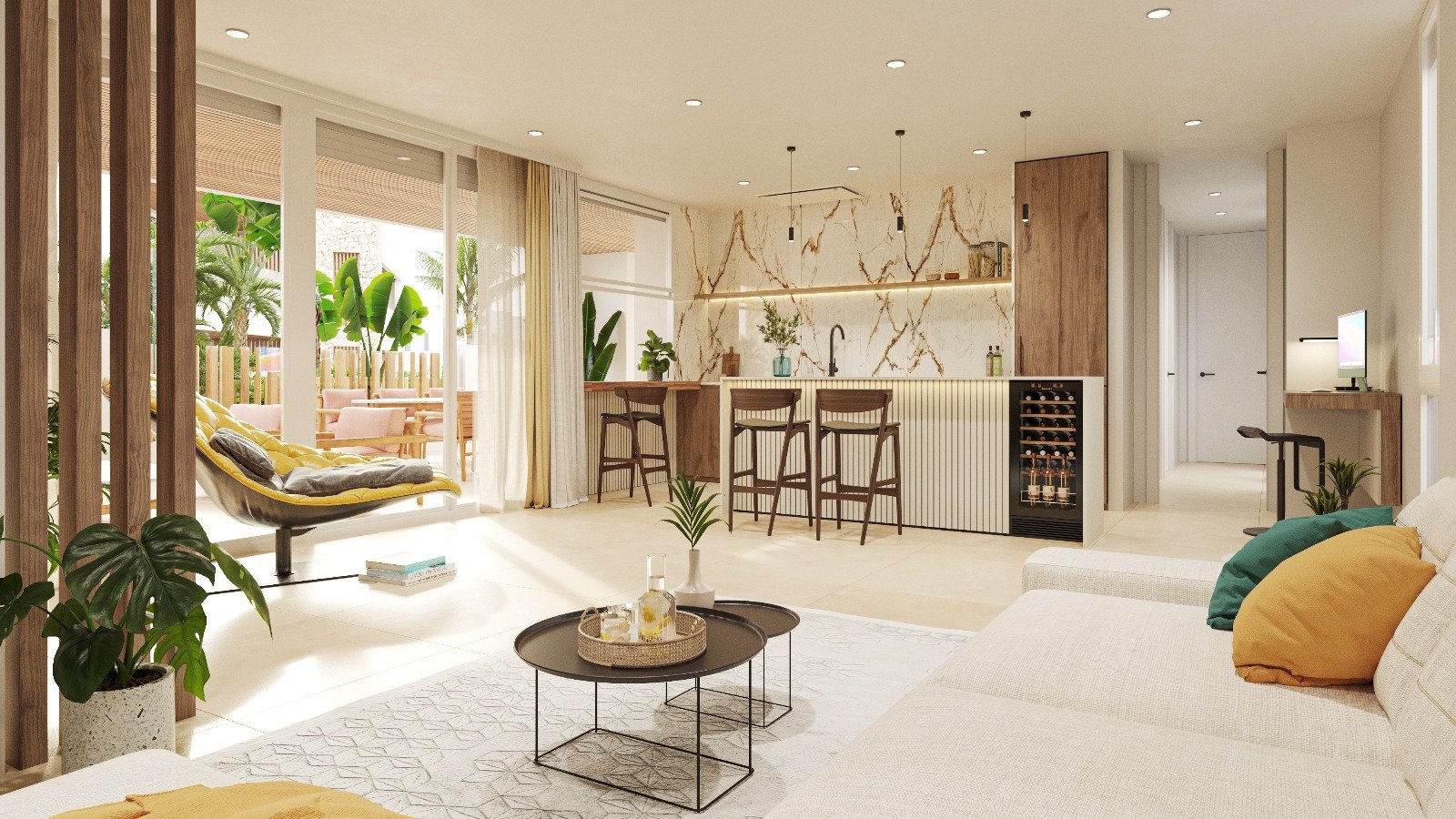 Stilvoller Bungalow mit Solarium und Garten am Meer in San Juan de los Terreros
