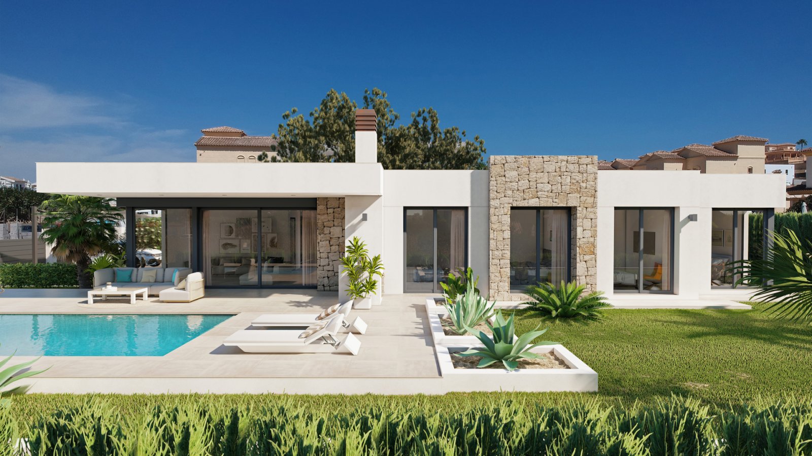 Exklusive freistehende Häuser mit Pool, nur 1,3 km vom Meer entfernt, Calpe