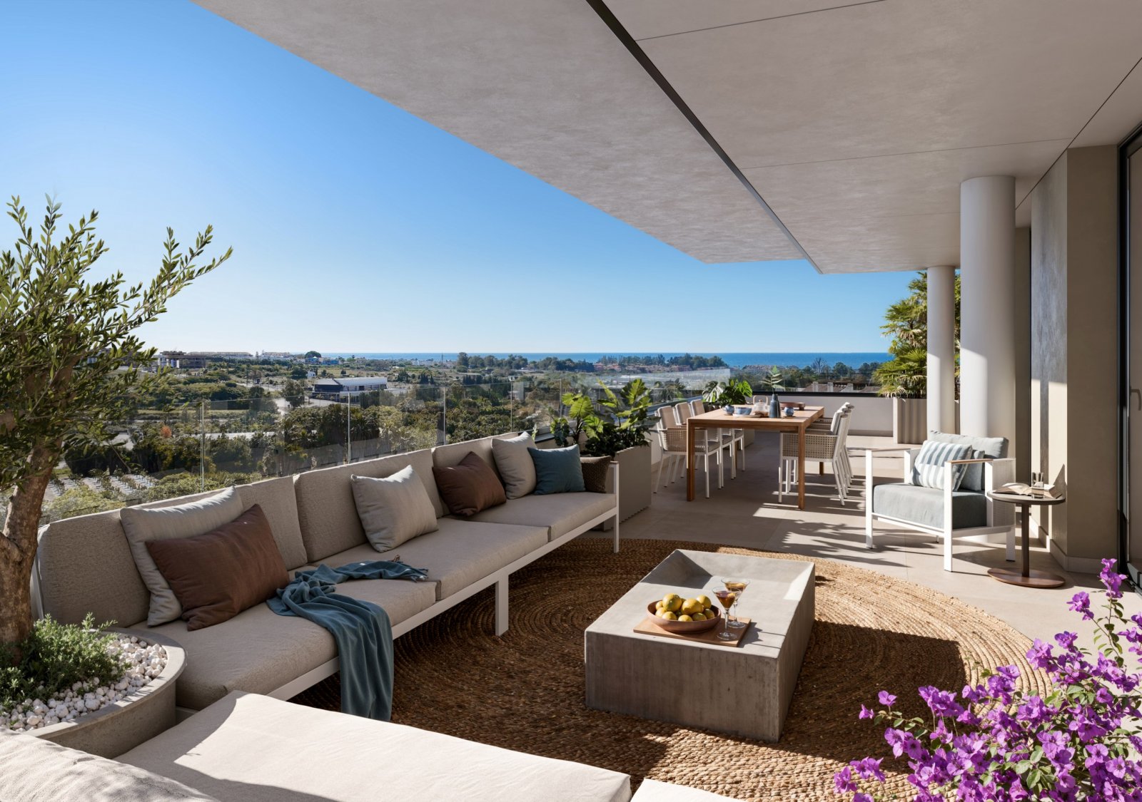 Moderne Apartments, Meerblick und private Gärten, Estepona