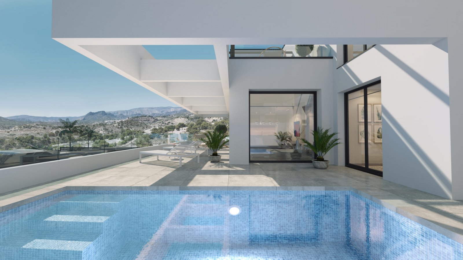 Luxuriöse freistehende Häuser, Meerblick und privater Pool, Finestrat
