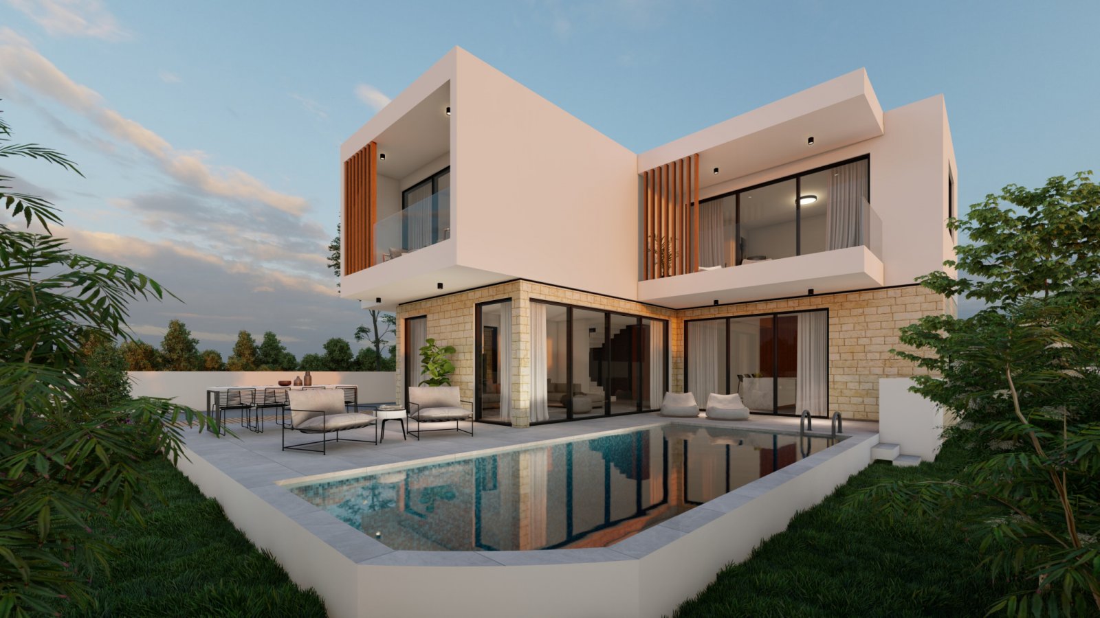 Luxuriöse Villa (4+1 Zimmer) mit großem Grundstück, Pool und Meerblick in der exklusivsten Gegend der Insel