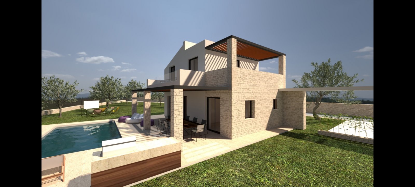 Wunderschöne zweistöckige Villa mit vier Schlafzimmern, Meerblick und privatem Pool, Maleme, Chania