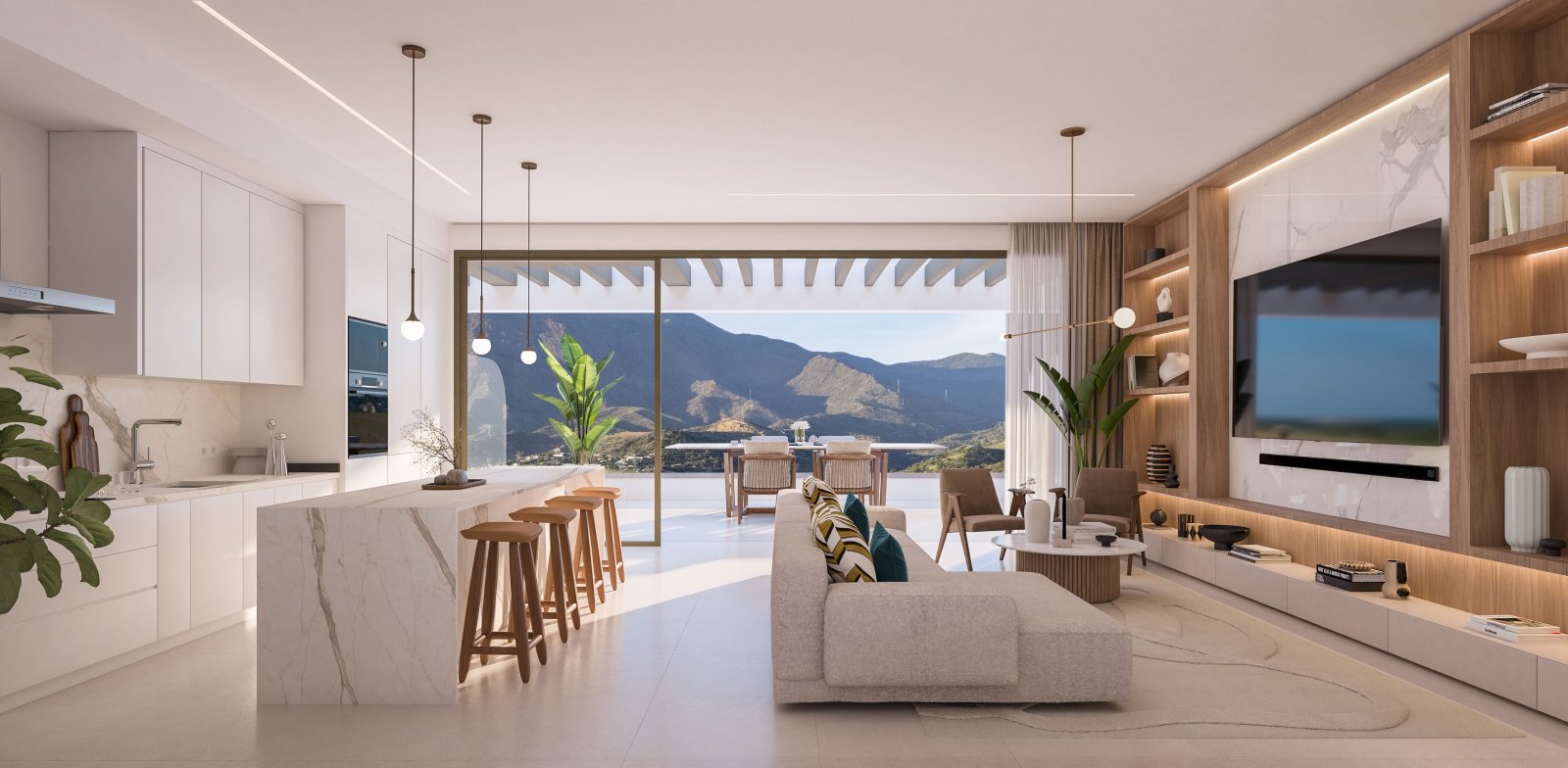 Moderne Apartments am Meer, mit Pool und Garten, Estepona