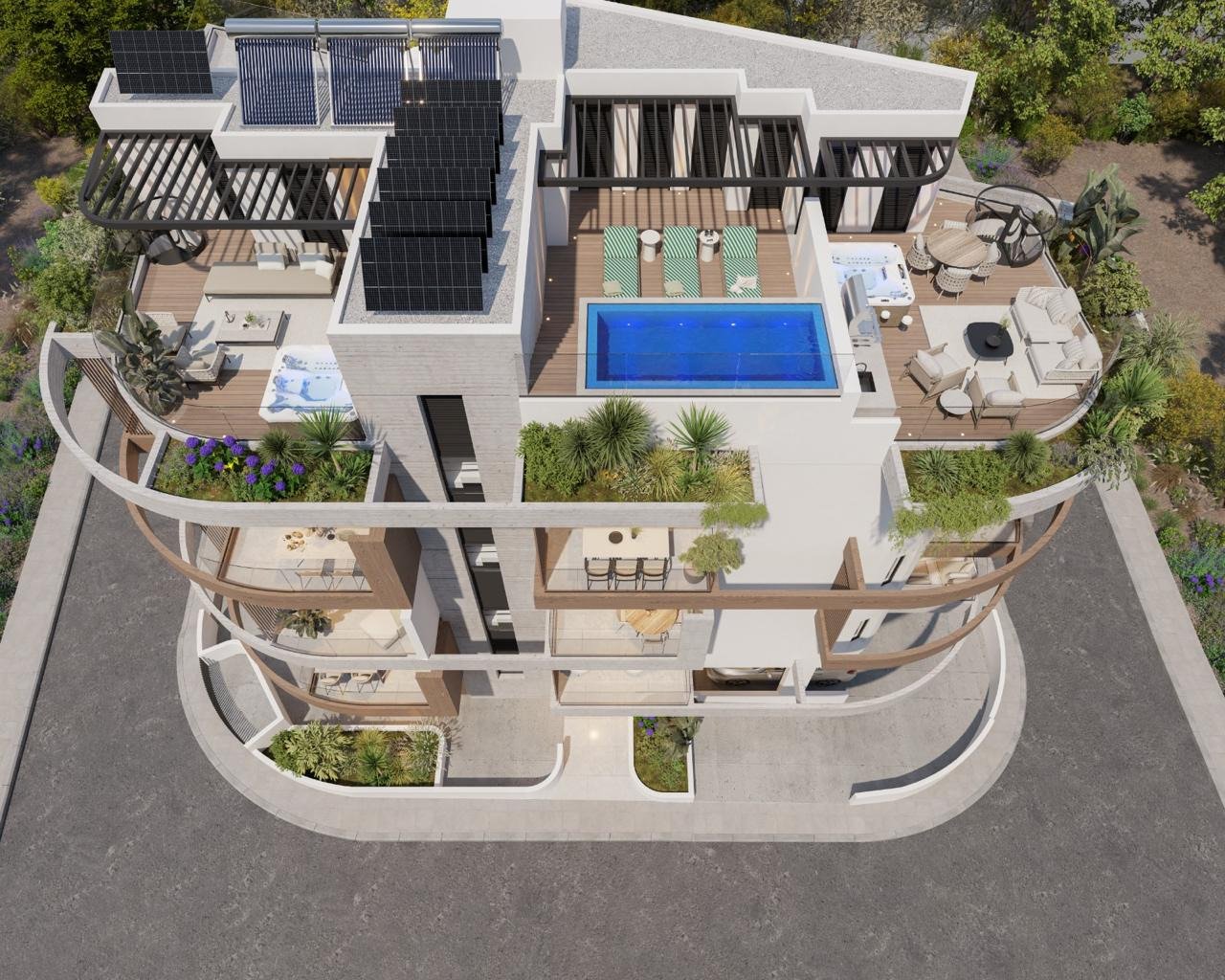 Großzügiges 2+1-Apartment mit großer Terrasse und Zugang zum Pool in attraktiver Lage in Livadia
