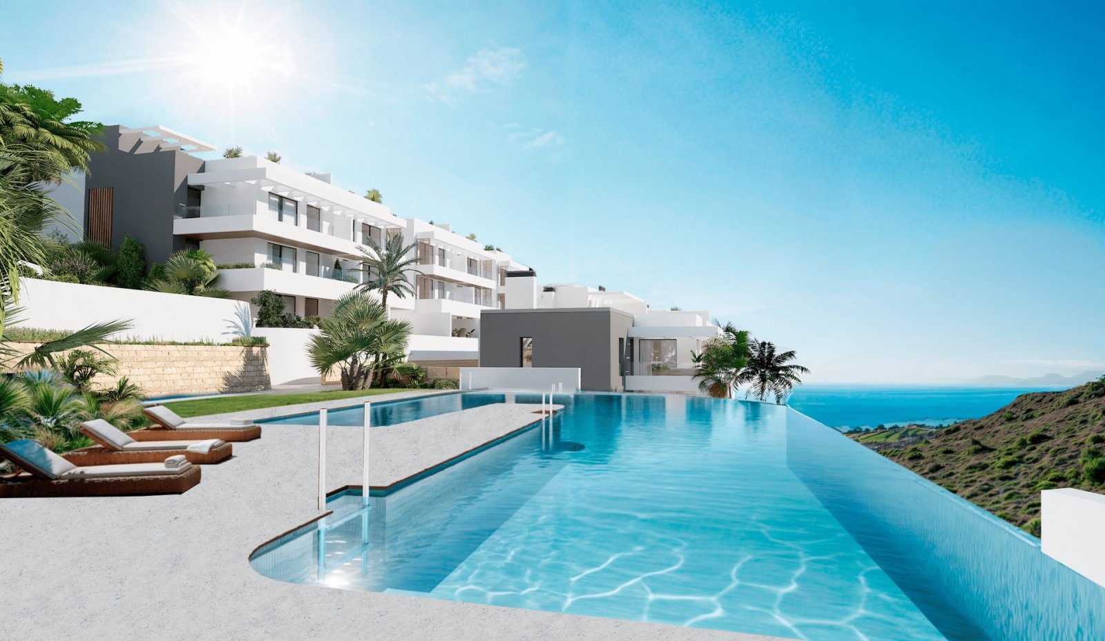Moderne Apartments mit Meerblick, 2 km vom Strand entfernt, Manilva