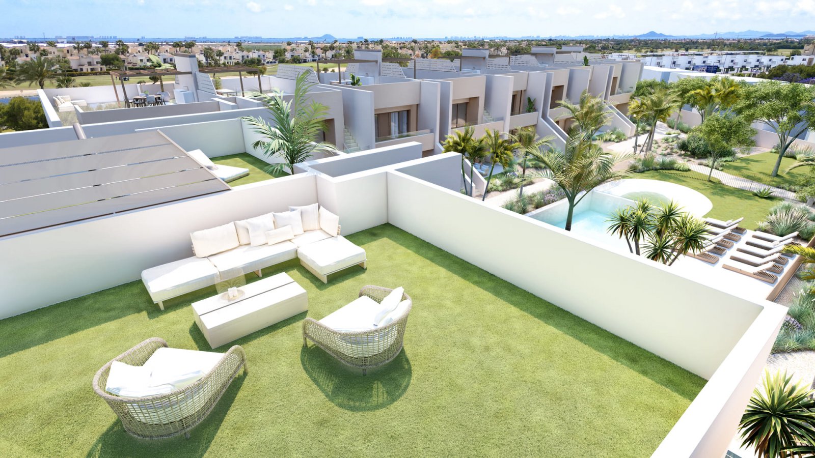 Moderner Bungalow am Golfplatz, 5 km vom Meer entfernt, San Javier