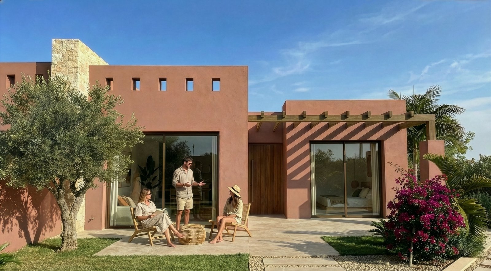 Moderne Stadthäuser mit Swimmingpool in der Nähe des Flughafens, Roldán