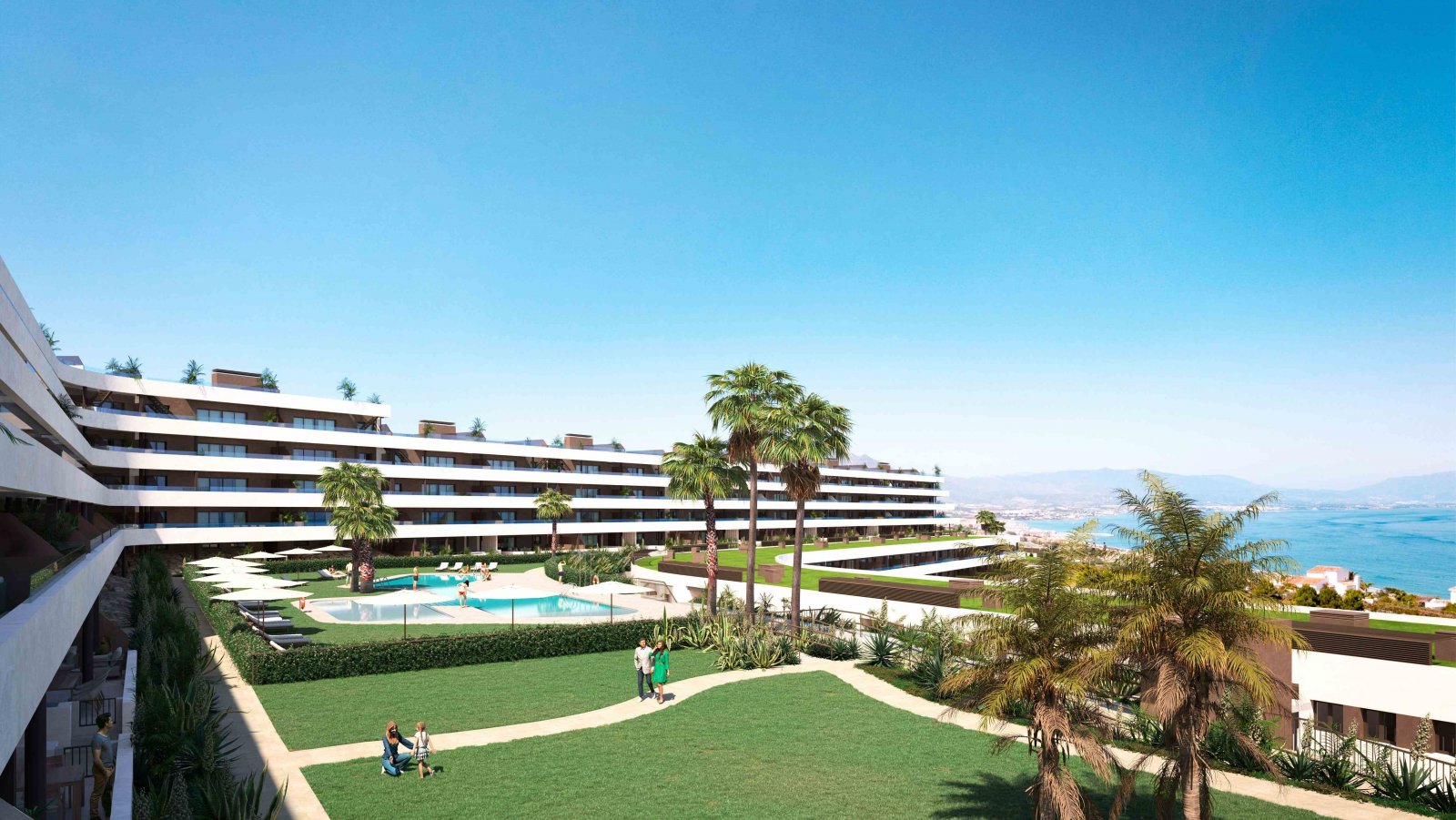 Moderne Apartments am Meer, mit Garten und Pool, Manilva