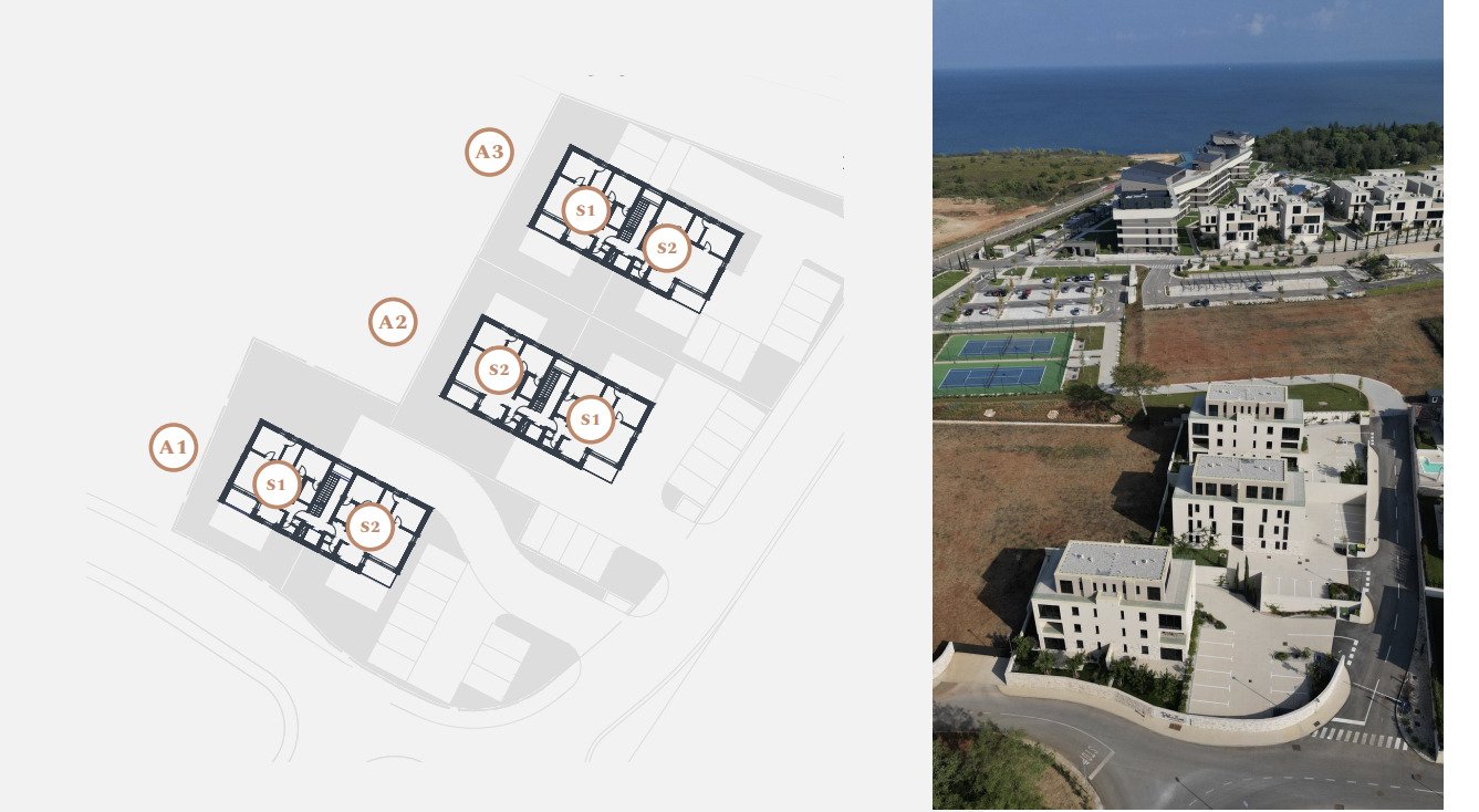Modernes Penthouse mit großzügiger Terrasse, 100 m vom Meer entfernt, in einem renommierten Ferienort in Savudrija, Kroatien.
