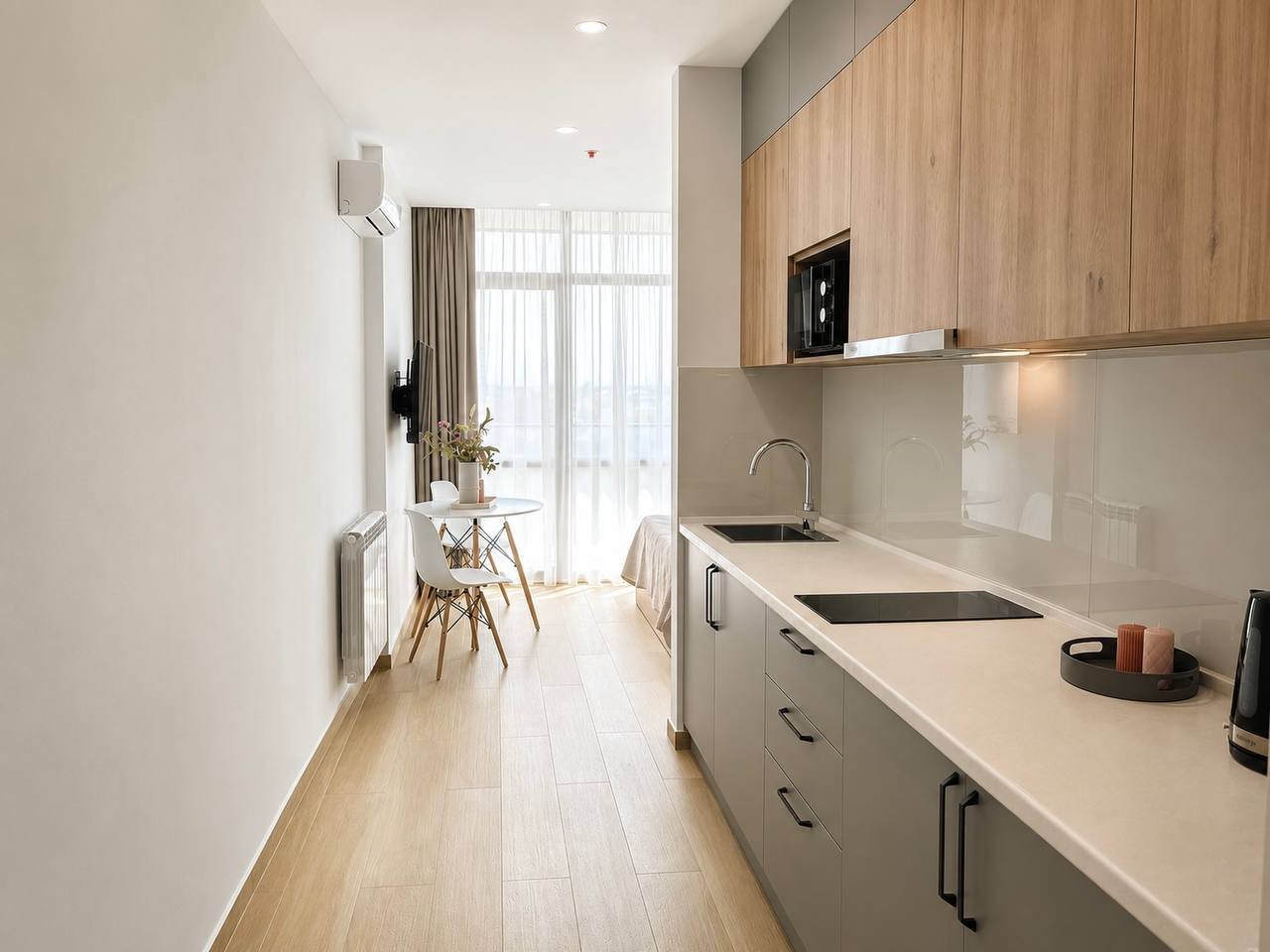 Studio luminoso e arredato con vista panoramica sulle montagne nel Lemon Garden – New Boulevard, Batumi