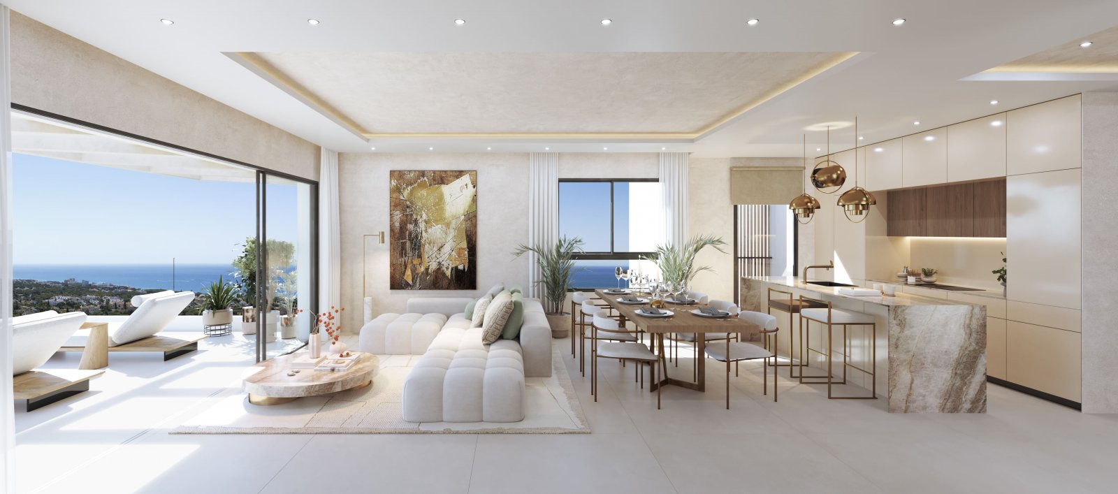 Luxuriöses Apartment mit Garten, Terrassen und Meerblick, Málaga, Spanien