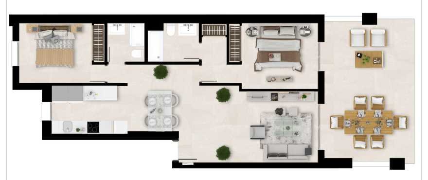 Fertiggestellte Wohnung mit Terrasse und Golfblick, Estepona, Spanien