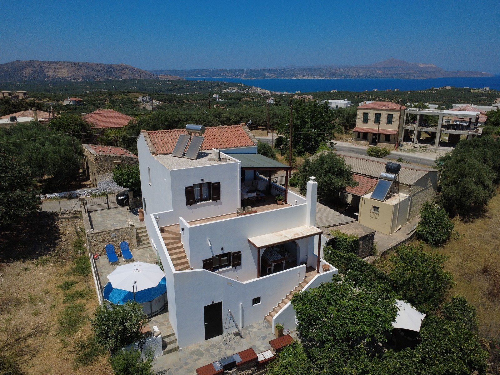 Villa mit Meer- und Bergblick und Pool, Tsivaras, Apokoronas, Chania