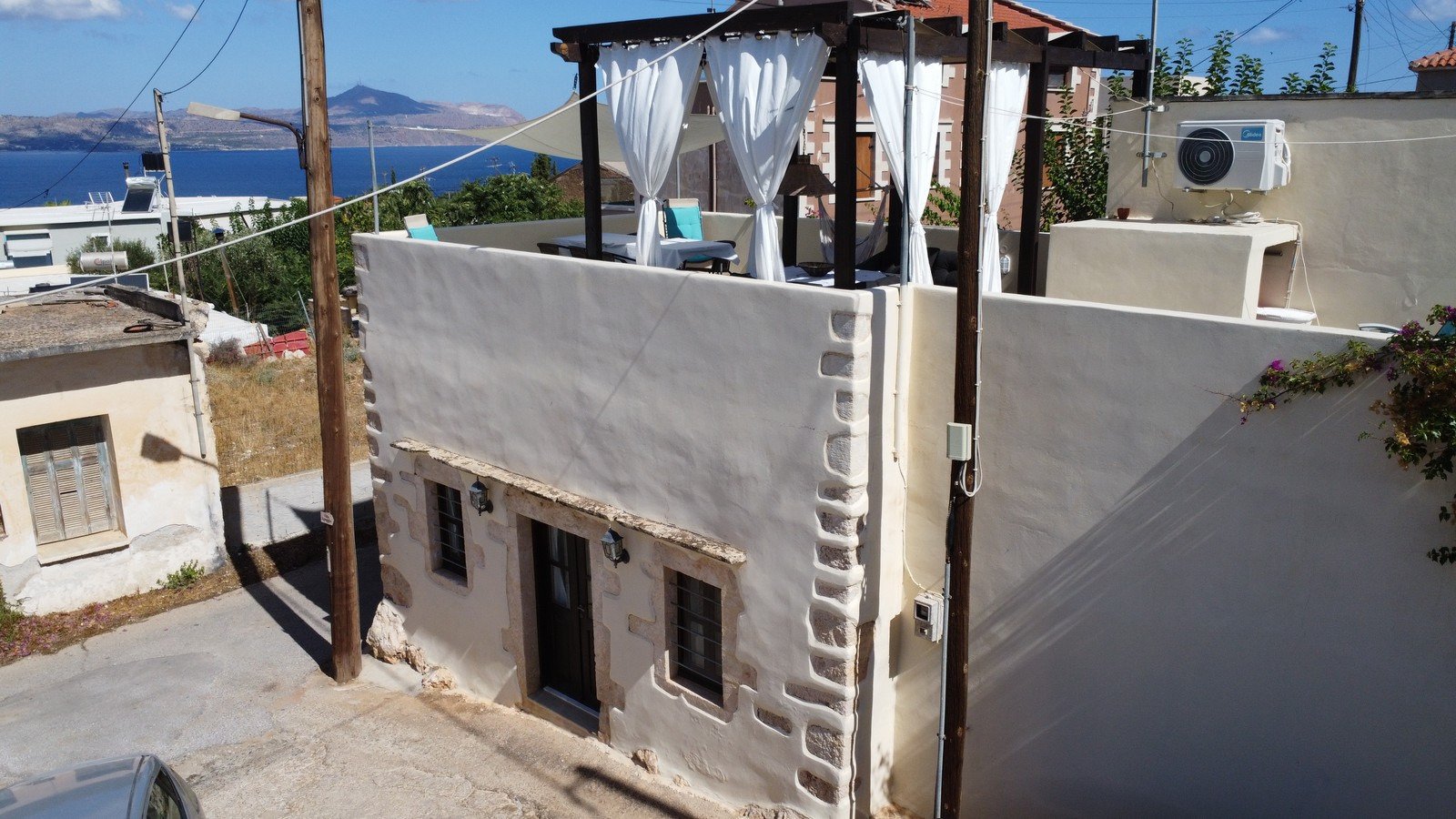 Traditionelles Steinhaus mit Meer- und Bergblick, Plaka, Apokoronas, Chania