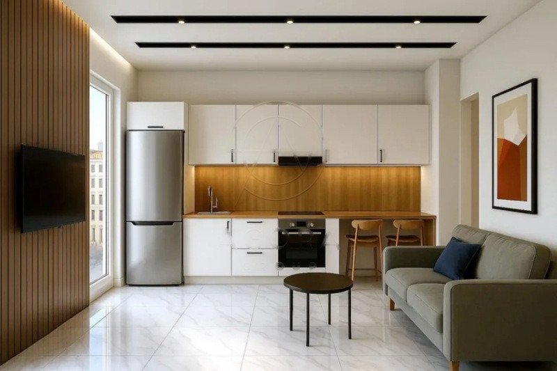 Möblierte Wohnung mit 1 Schlafzimmer, 49 m², 300 m vom Meer, nahe der U-Bahn, Thessaloniki