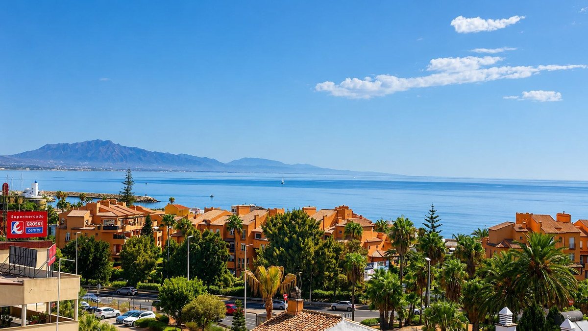 Penthouse mit 46 m² großer Terrasse und Panoramablick auf das Meer in der Nähe des Golfplatzes, Manilva, Spanien
