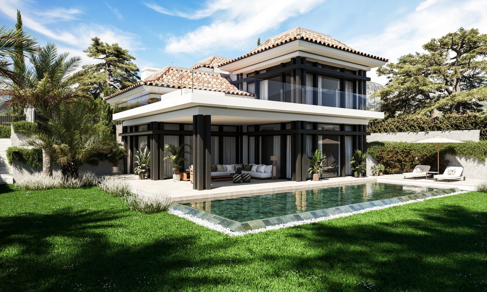 Luxuriöse Villa mit privatem Pool, 2 km vom Meer entfernt, Marbella, Spanien