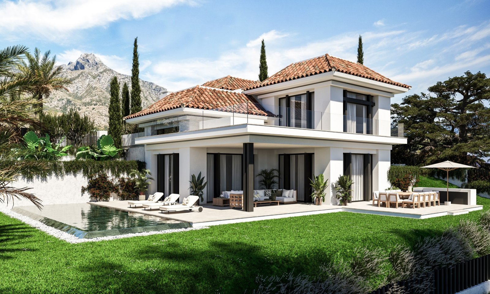 Luxuriöse Villa mit privatem Pool, 2 km vom Meer entfernt, Marbella, Spanien