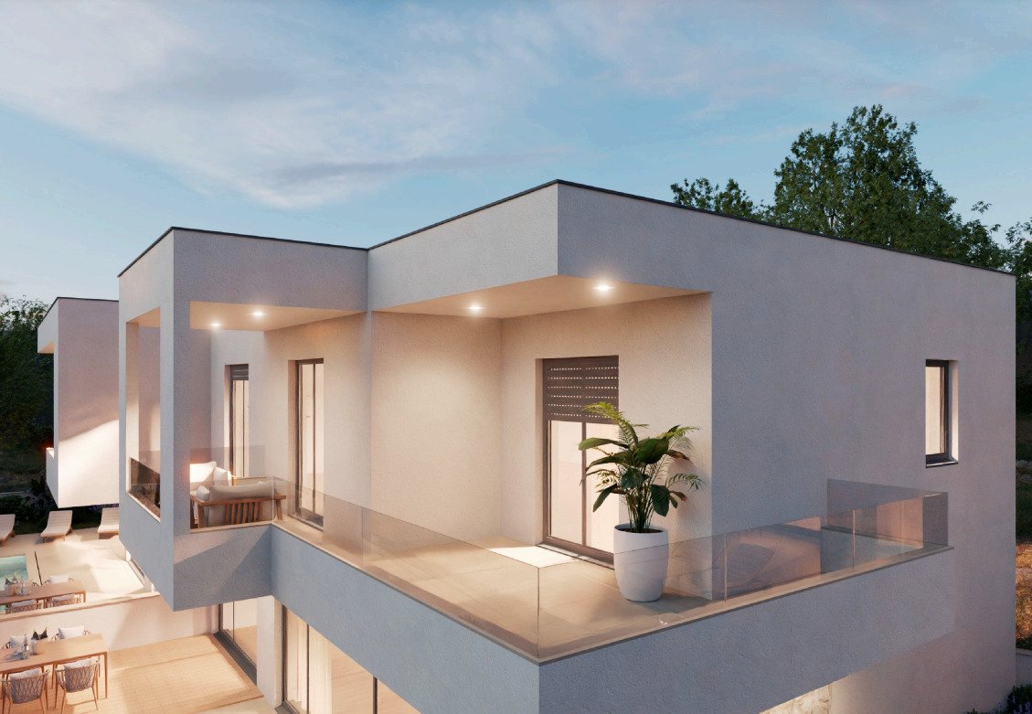 Neues Doppelhaus mit Pool und Meerblick, 500 m vom Strand entfernt, Primošten, Kroatien