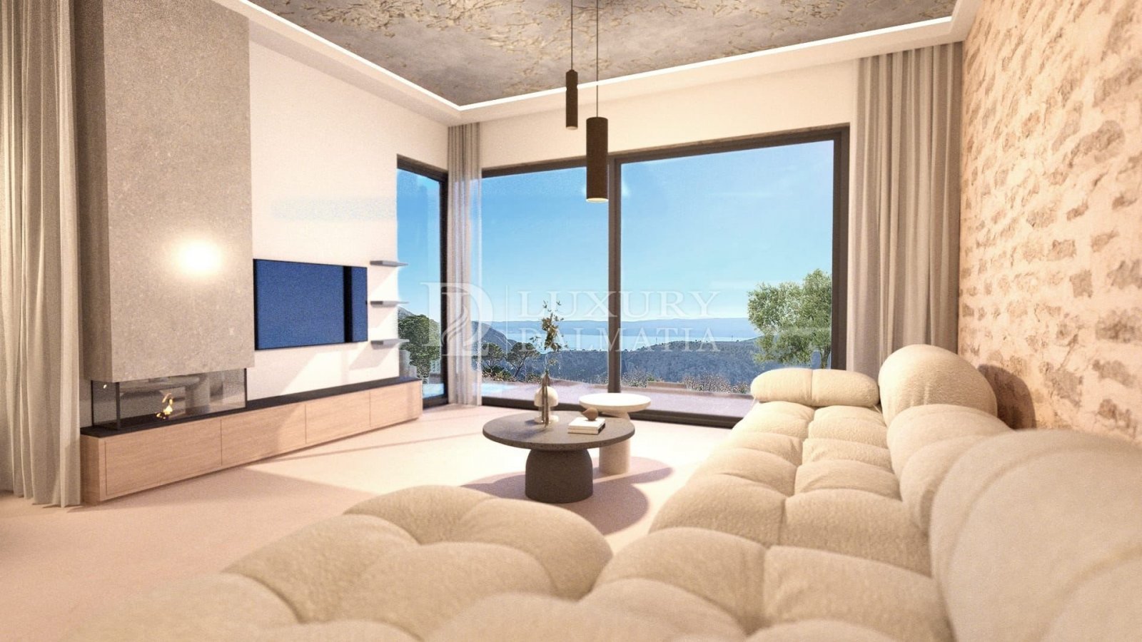 Neue Villa mit Pool und Meer- sowie Flussblick auf die Cetina, Omiš, Kroatien
