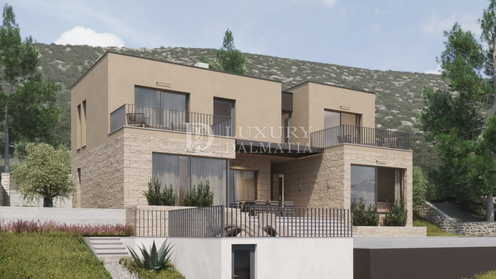 Neue Villa mit Pool und Meer- sowie Flussblick auf die Cetina, Omiš, Kroatien