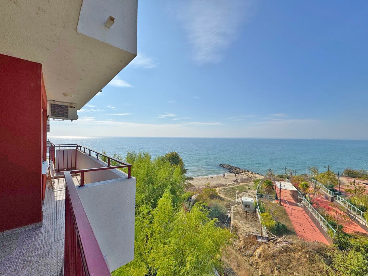 Sveti Vlas: Appartamento con due camere da letto e vista mare nel complesso Marina Fort a Sveti Vlas 