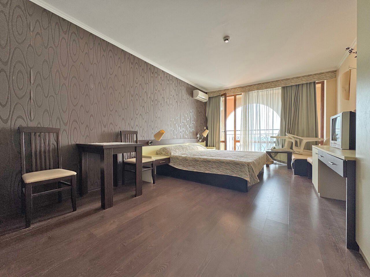 Studio nel complesso Grand Hotel con vista sul mare a Sveti Vlas, Bulgaria