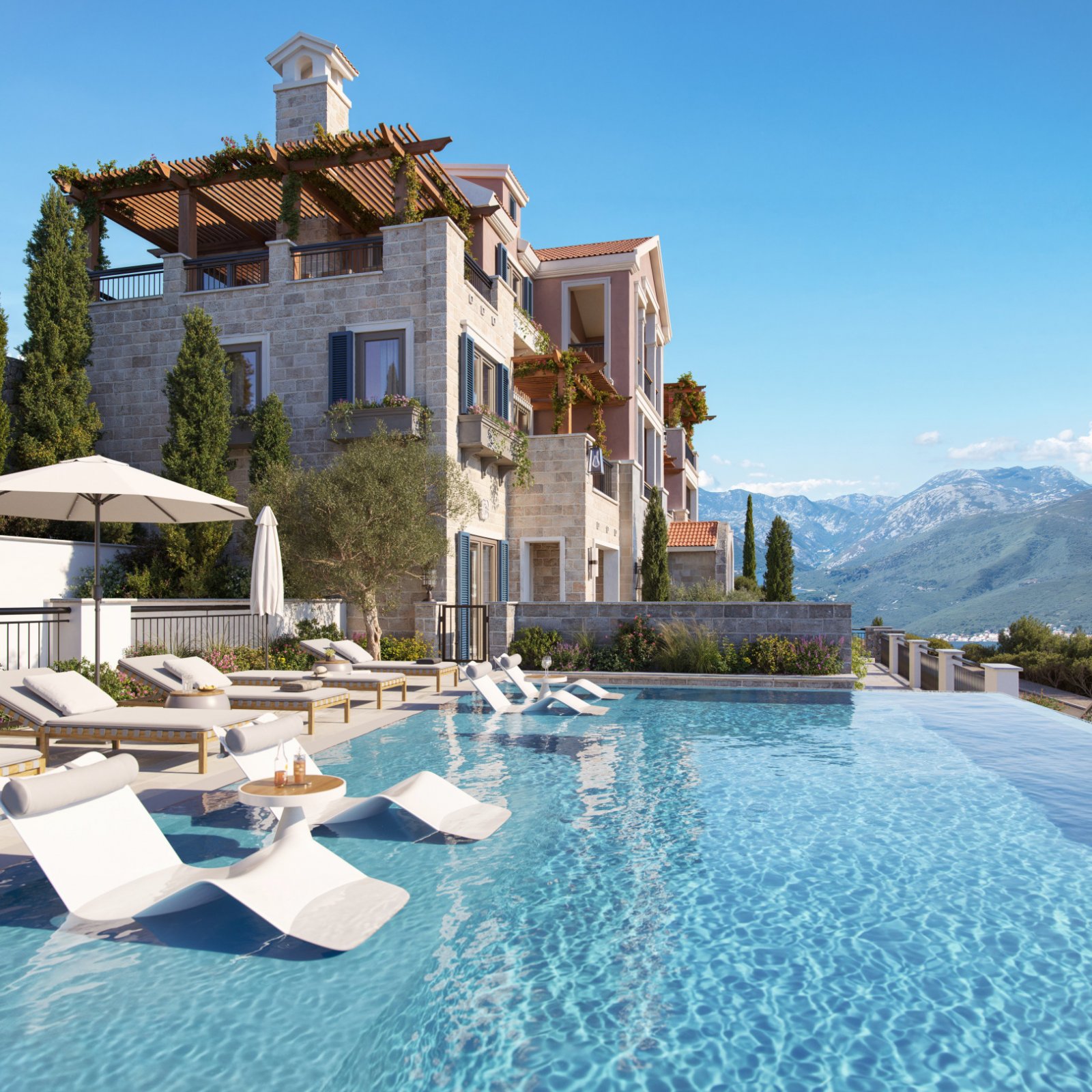 Wunderschönes, nach Süden ausgerichtetes Apartment mit freiem Meerblick in Horizon, Bucht von Luštica