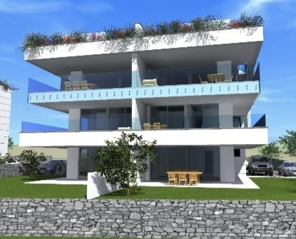 Neue Wohnung mit Garten in Krk auf der Insel Krk