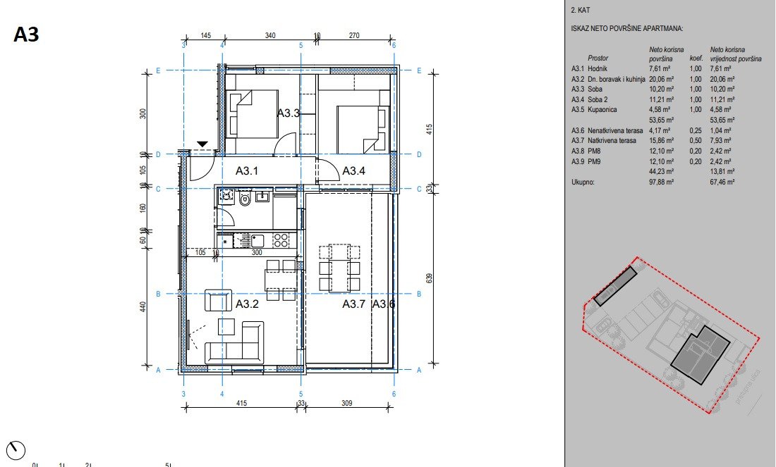 Luxuriöses Penthouse-Apartment mit Panoramablick aufs Meer, Neubau, Novalja