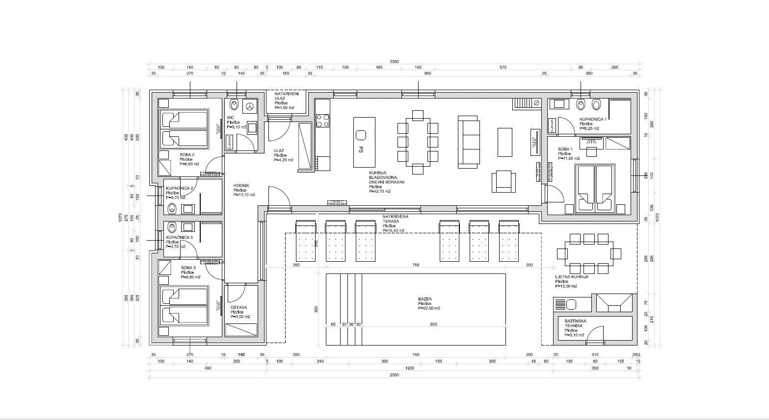 Elegante Villa mit Pool und Sommerküche in ruhiger Lage in Privlaki. Idealer Ort zum Entspannen und Genießen.