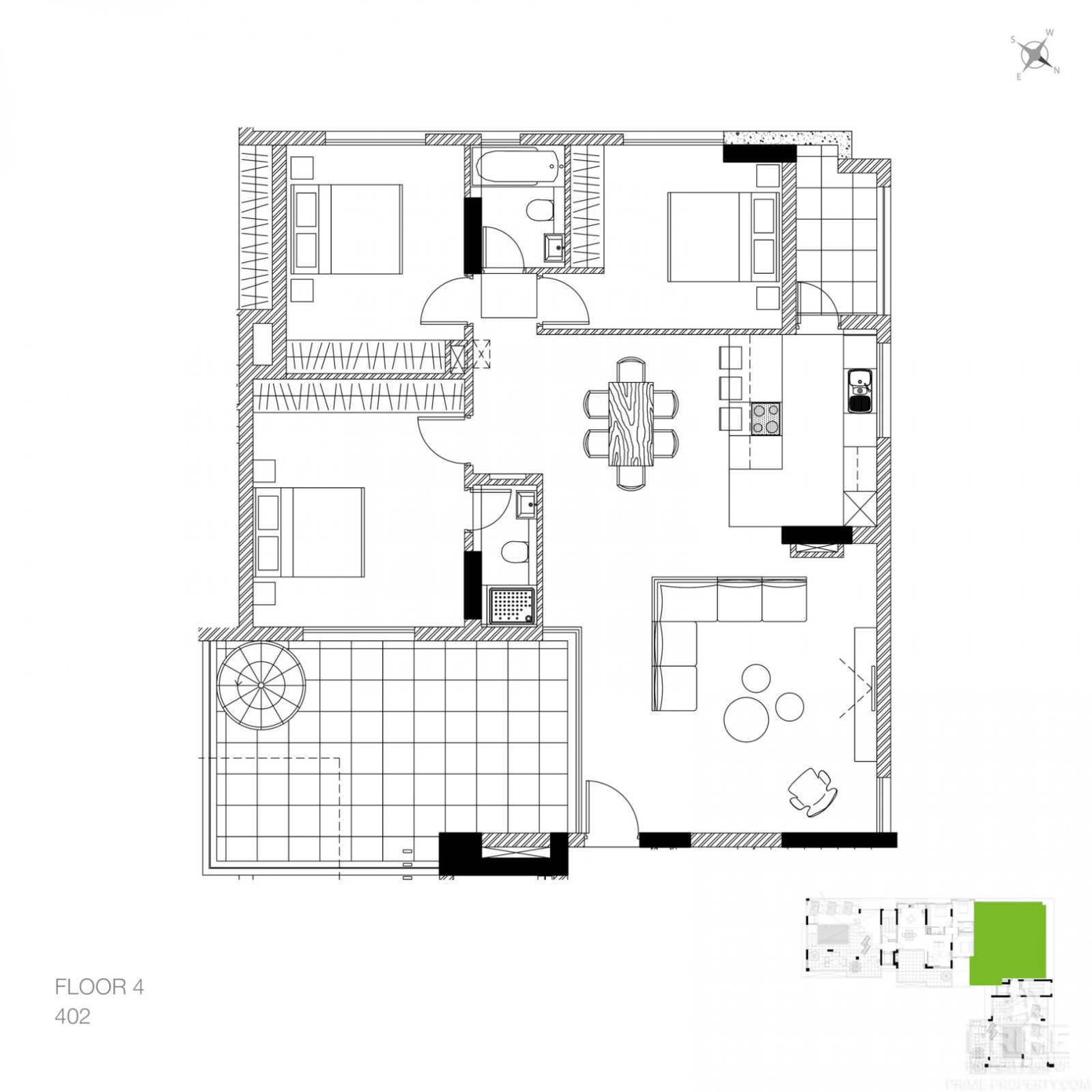 Luxuriöses Penthouse mit 4 Schlafzimmern in einer prestigeträchtigen Anlage, nur 350 m vom Strand entfernt, Limassol, Zypern