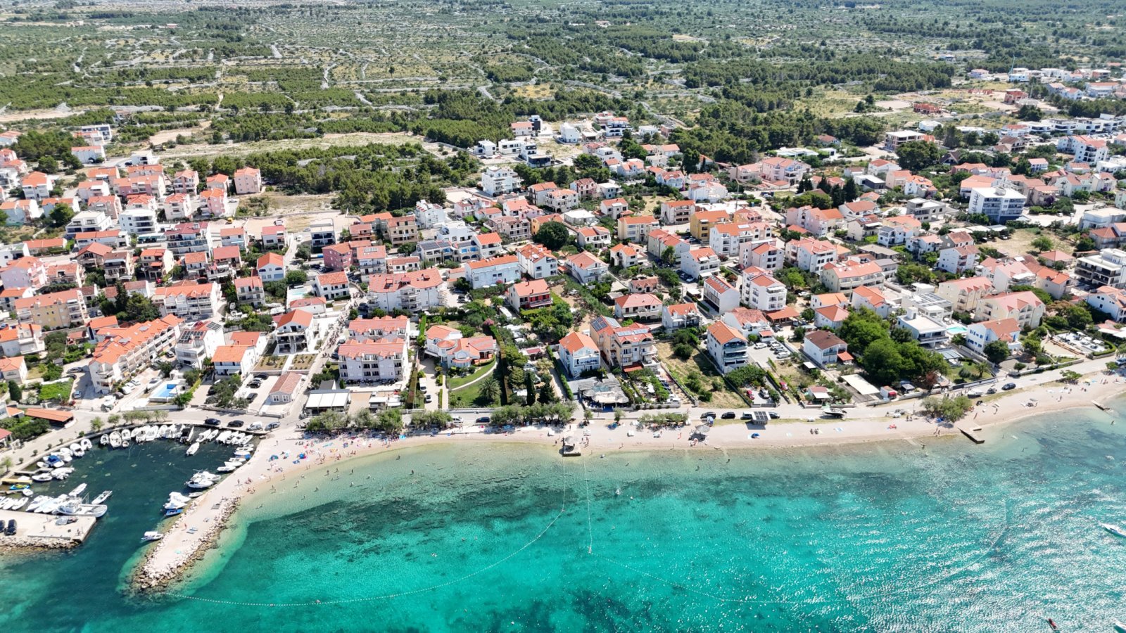 Nowoczesny dom w zabudowie bliźniaczej z widokiem na morze, kilka kroków od plaży Srima