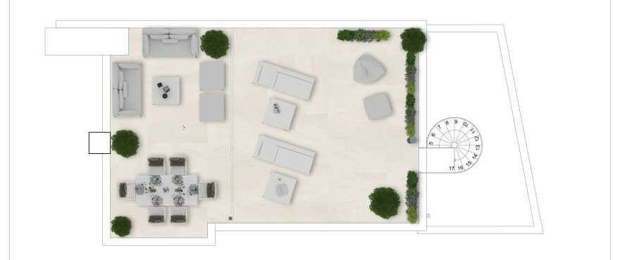 Luxusapartment mit Dachterrasse in einer prestigeträchtigen Wohnanlage neben einem Golfplatz