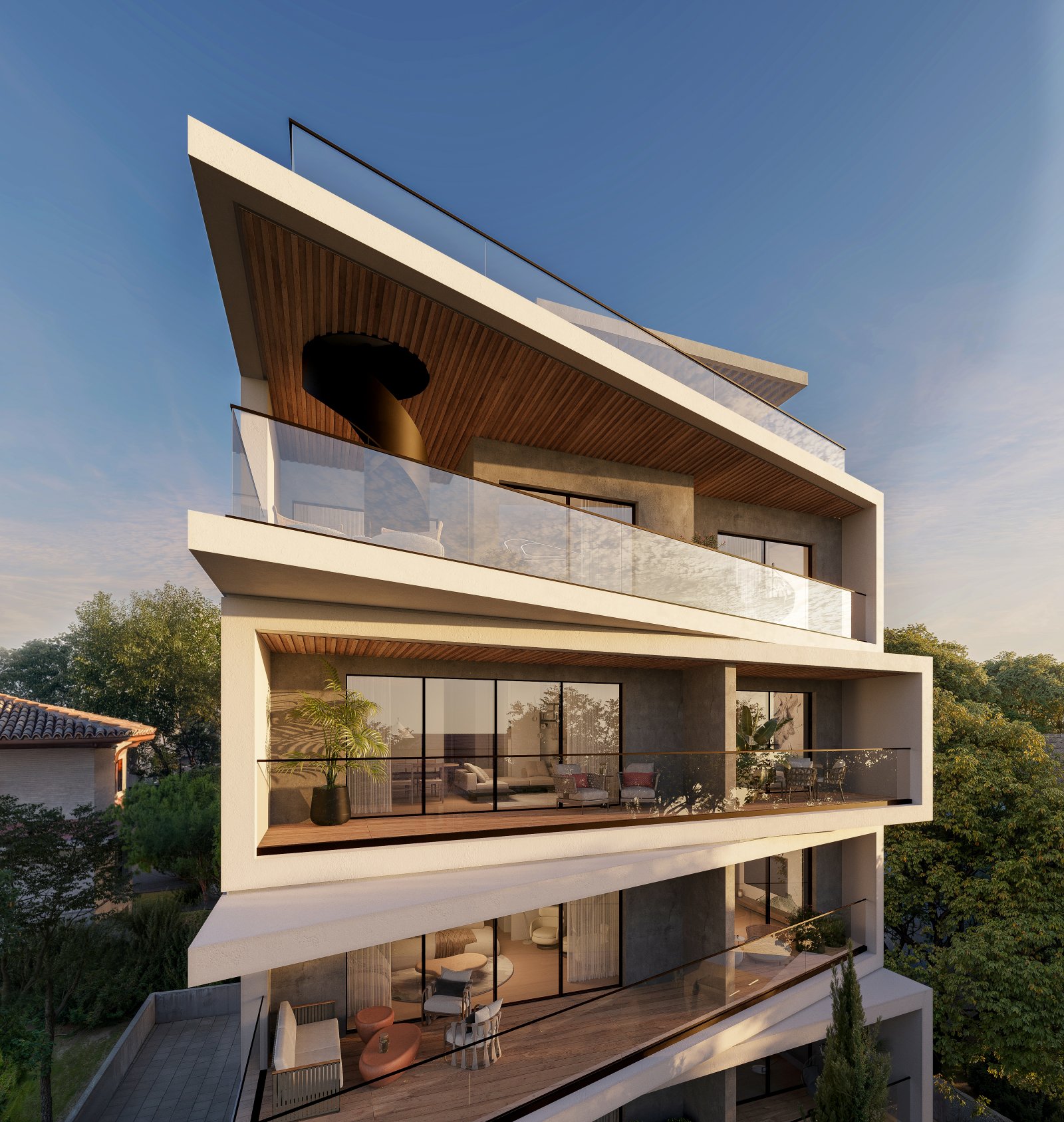 Luxuriöse Dreizimmerwohnung → abgeschlossene Wohnanlage am Meer → Limassol