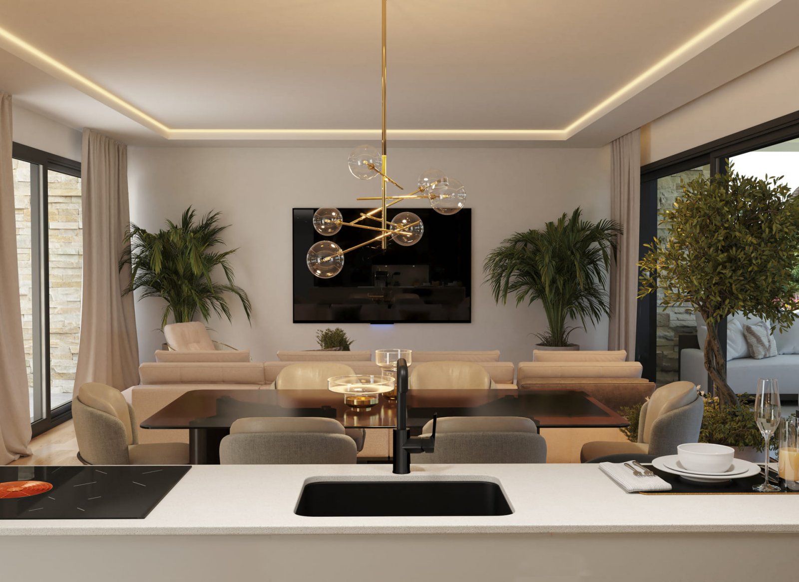 Exklusive Apartments → private Gärten, Swimmingpool und Fitnessbereich → Orihuela