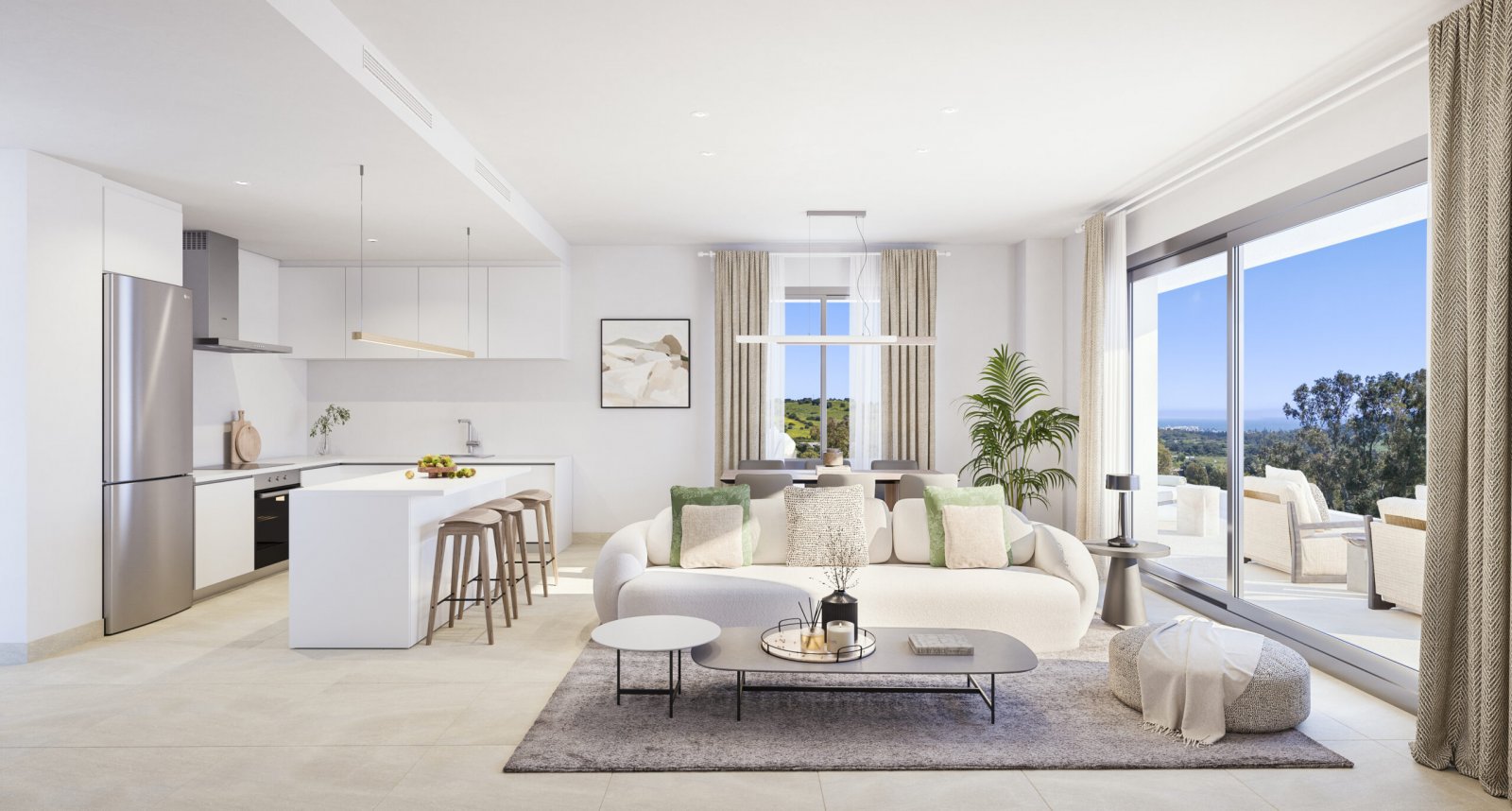 Moderne Apartments → 2 km vom Meer entfernt, Pool und Gartenanlage, Ladestation für Elektrofahrzeuge → Estepona