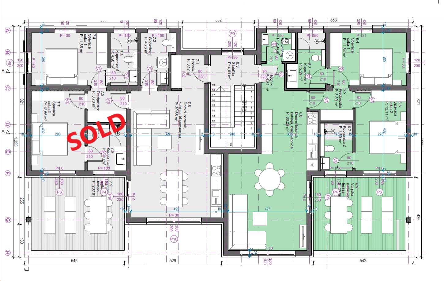 Nowoczesny apartament z widokiem panoramicznym i dwiema piwnicami, Vodice