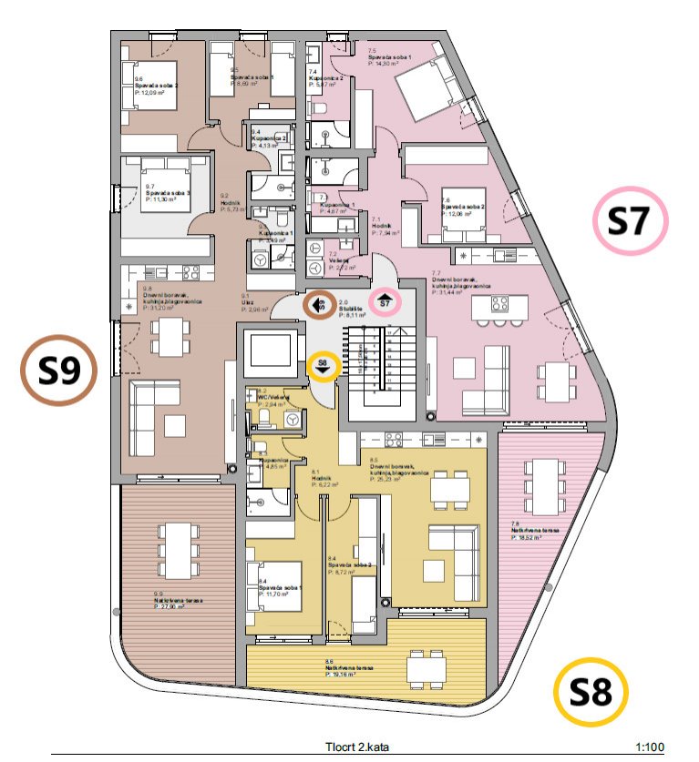 Luksusowy apartament z tarasem i widokiem na morze, 50 m od plaży, Vodice
